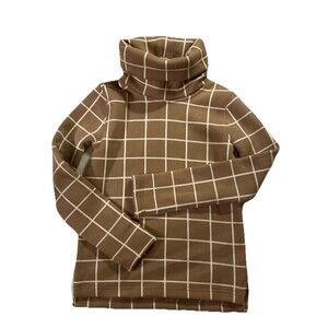 J.Crew Women’s XXS Brown Ivory Colorblock Turtleneck Pullover Sweater